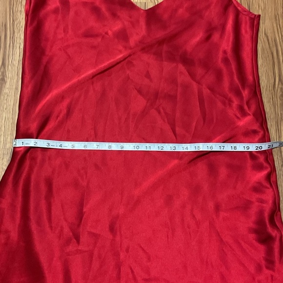 Vintage cross back Elegant Red Satin Slip Dress lingerie sleepwear maxi - Picture 8 of 9